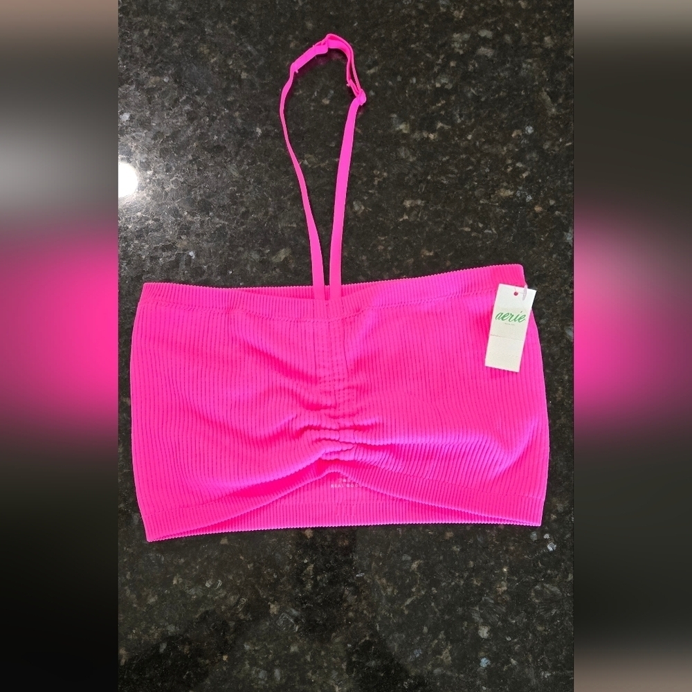 NWT Aerie hot pink halter tube top - Picture 1 of 5